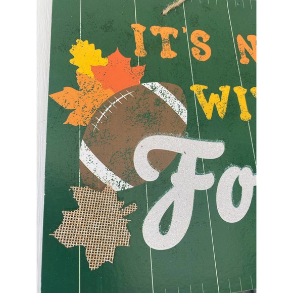 It’s not Fall without Football Sign Hanging Wall Door Wreath Sign Crafts Decor - Picture 2 of 6